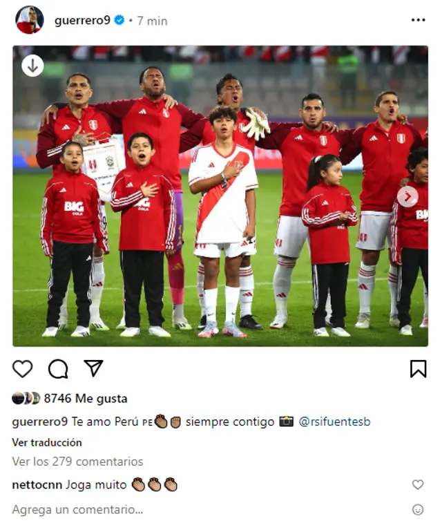 Paolo Guerrero y su mensaje en redes sociales Paolo Guerrero y su mensaje en redes sociales