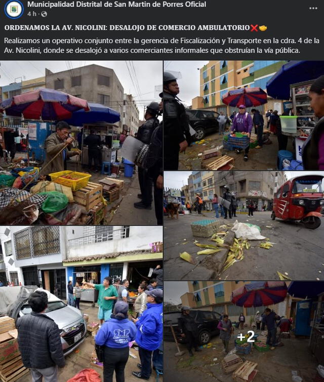 La avenida Nicolini fue recuperada. (Foto: SMP) La avenida Nicolini fue recuperada. (Foto: SMP)