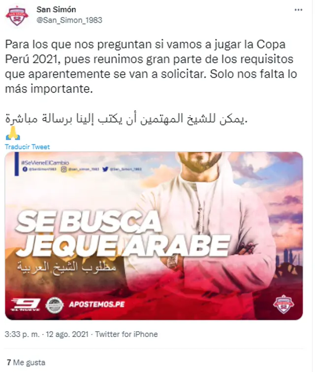 (Foto: Twitter San Simón)   