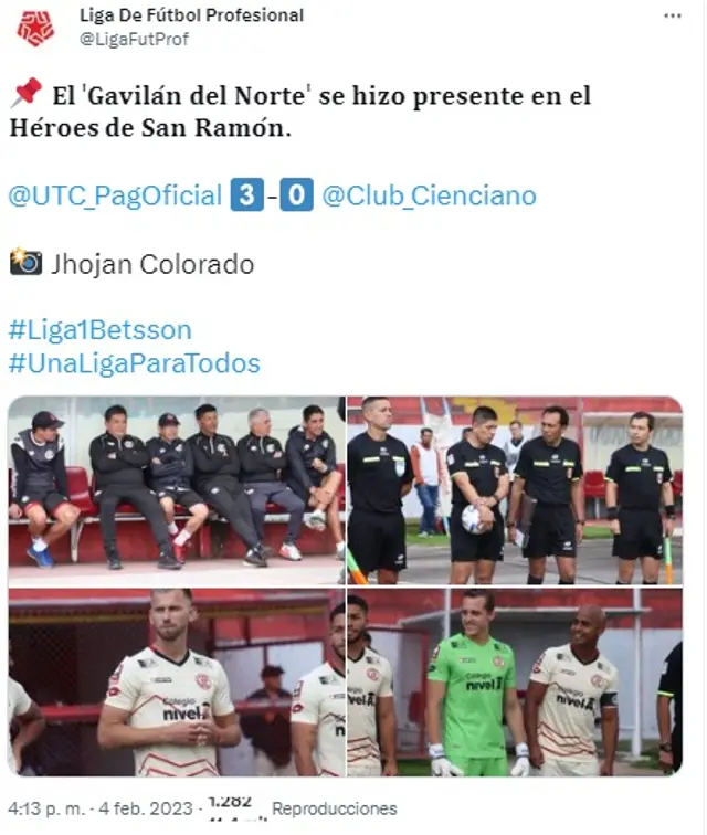 Liga 1 destacó la victoria de UTC. Liga 1 destacó la victoria de UTC.