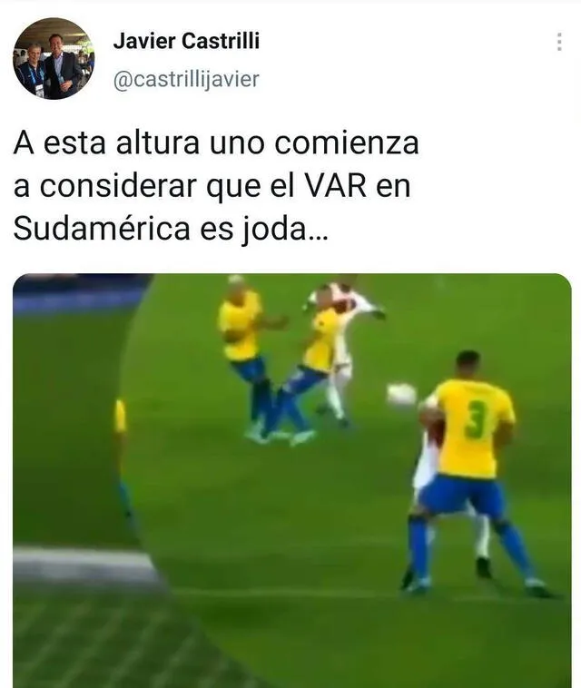 El polémico tuit del exárbitro Javier Castrilli. Imagen: Twitter.   
