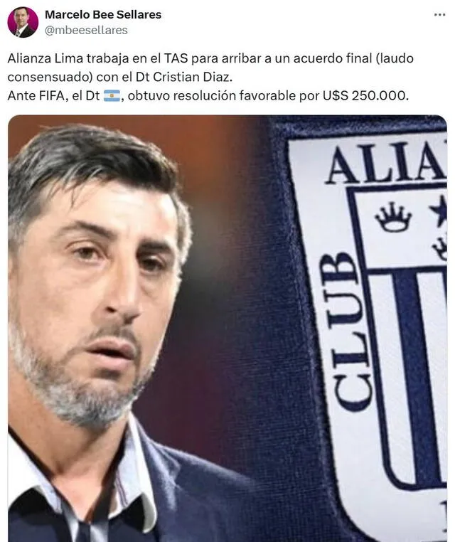 Alianza Lima, TAS, Cristian Díaz