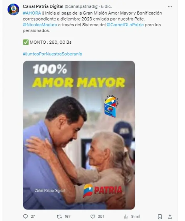 amor mayor diciembre 2023