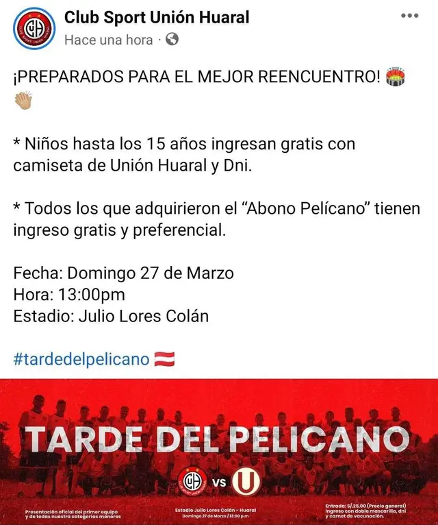 Universitario se enfrentará a Unión Huaral.