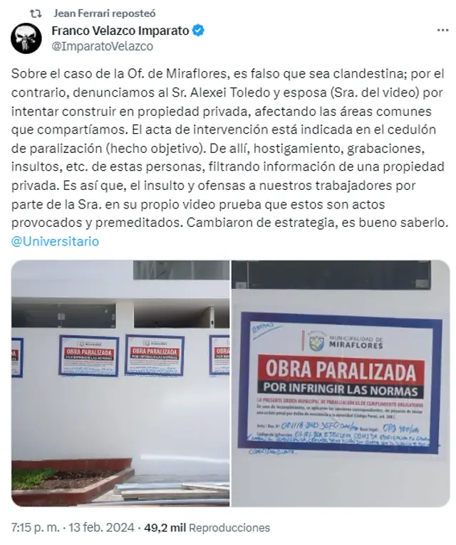 Abogado de Universitario detalló lo sucedido