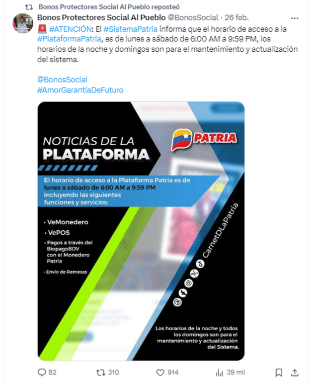 Sistema patria en Venezuela