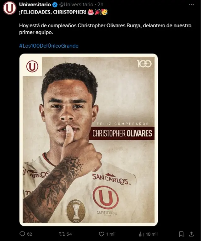 Christopher Olivares está de cumpleaños.   