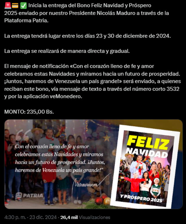 Bono Feliz Navidad y Próspero 2025