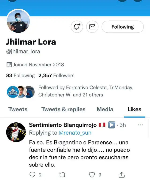 Jhilmar Lora iría a RB Bragantino o Paranaense.