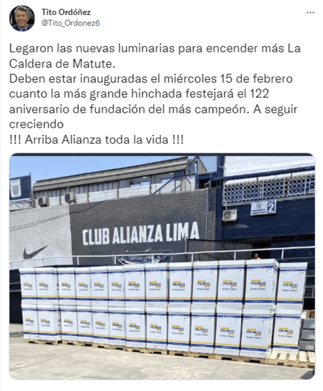 Tito Ordoñez sobre las nuevas luces del Estadio de Matute.