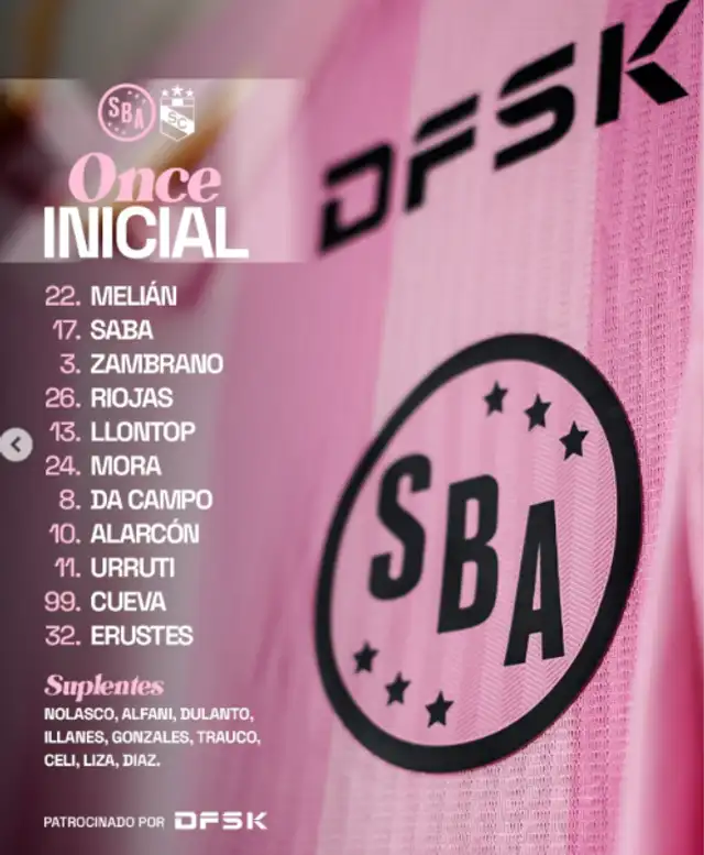 Alineación de Sport Boys para el partido contra Sporting Cristal. Foto: Sport Boys Alineación de Sport Boys para el partido contra Sporting Cristal. Foto: Sport Boys