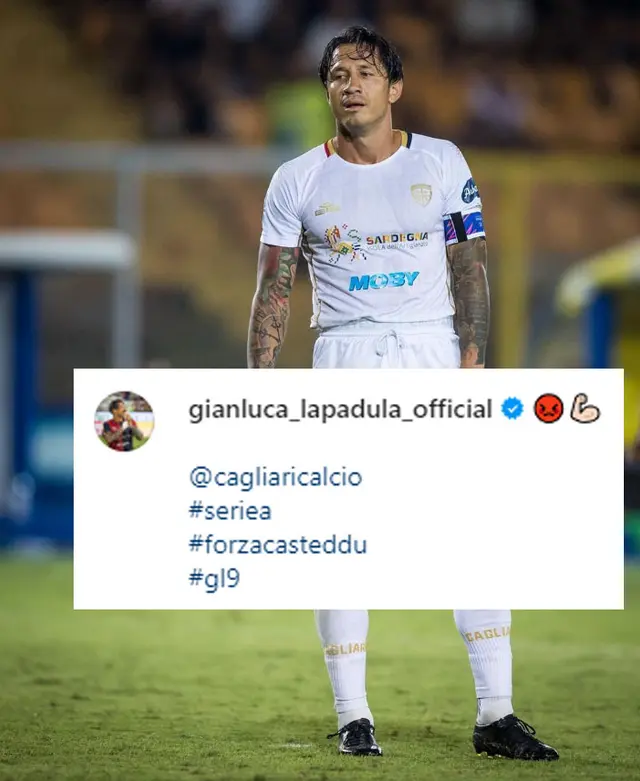 La publicación de Lapadula tras derrota de Cagliari | Foto: Instagram Gianluca Lapadula La publicación de Lapadula tras derrota de Cagliari | Foto: Instagram Gianluca Lapadula