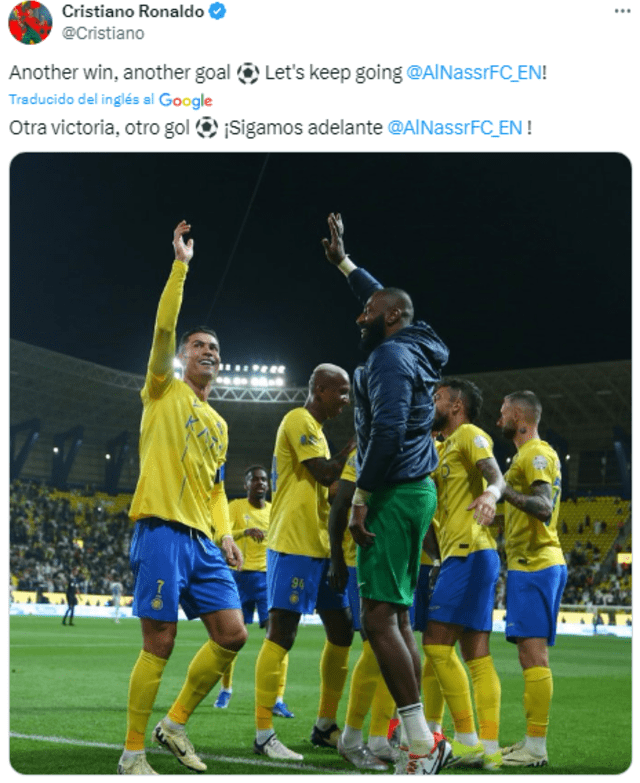 Cristiano Ronaldo anotó en triunfo del Al-Nassr ante Al-Fateh.   