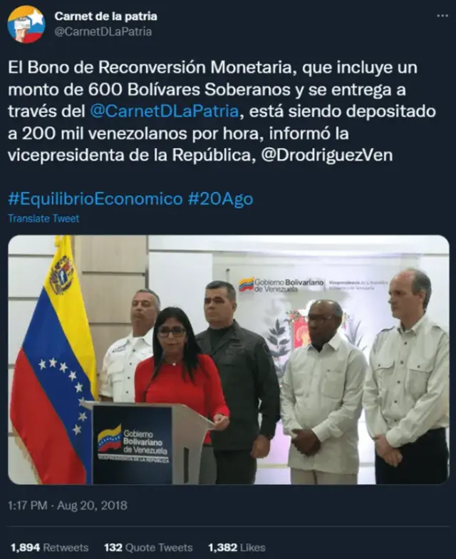 Bono de 600 para Hogares de la Patria