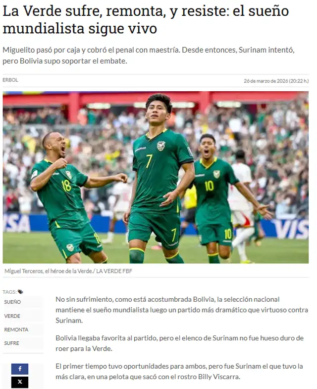 Escribió el diario Opinión sobre Bolivia. Foto: Opinión