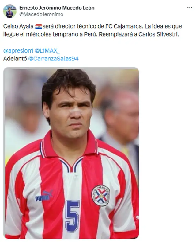Celso Ayala es nuevo entrenador de FC Cajamarca.  