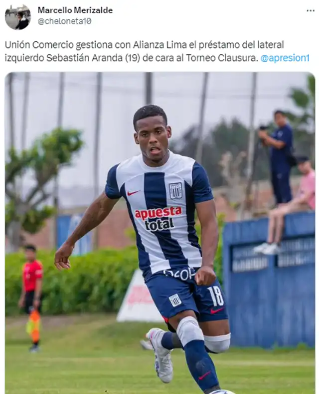 Unión Comercio viene gestionando el préstamo de Sebastián Aranda.