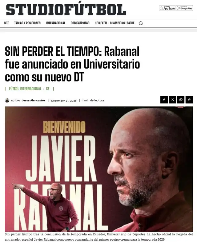 Javier Rabanal, Universitario