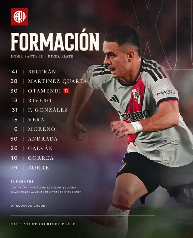 Formación de River Plate. Formación de River Plate.