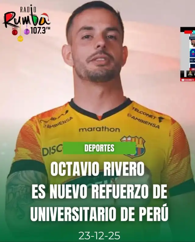 Desde Ecuador anuncian a Rivero como jugador de la U   