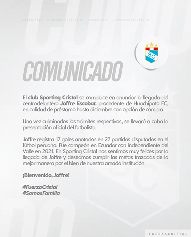 Sporting Cristal Joffre Escobar