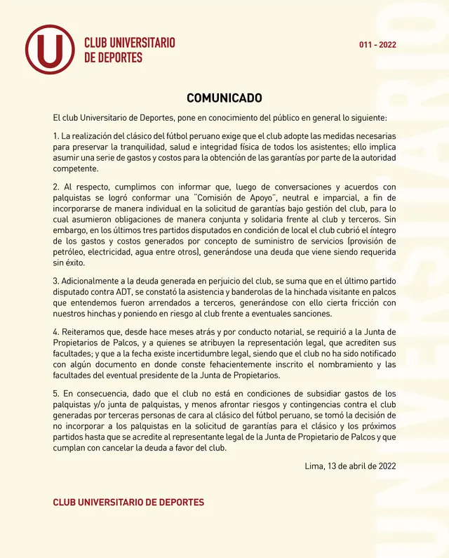 Comunicado U   