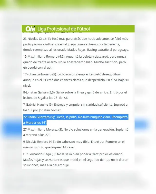 Paolo Guerrero fue analizado por la prensa argentina.