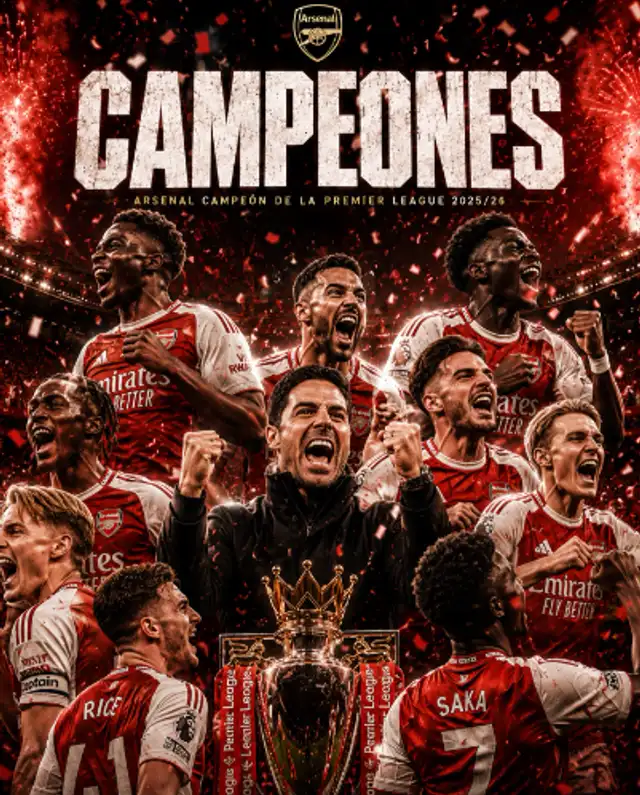 Arsenal fue campeón de la temporada 2025/26 Arsenal fue campeón de la temporada 2025/26