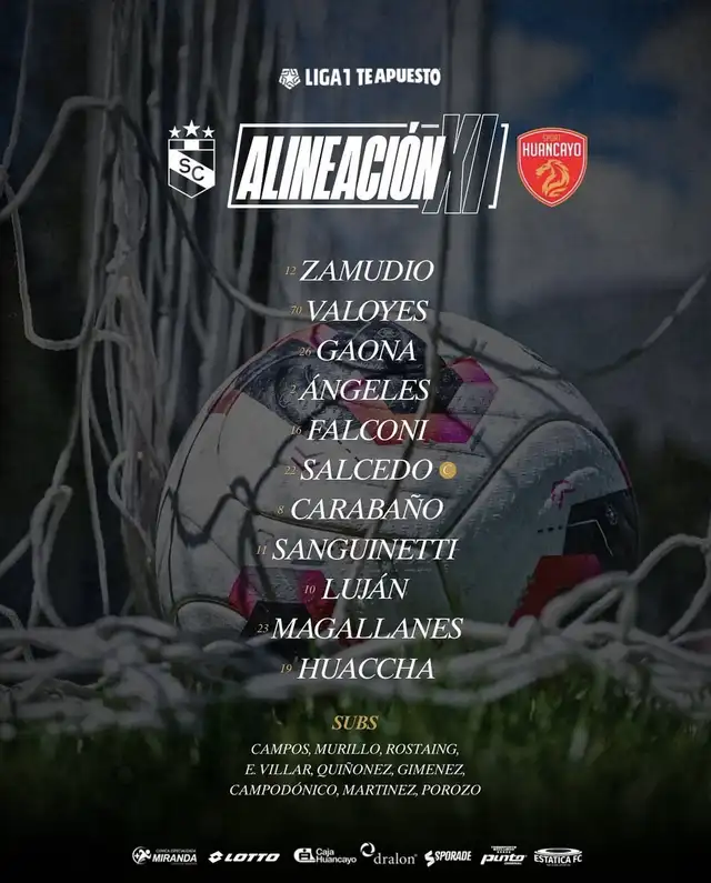 Alineación de Sport Huancayo. Alineación de Sport Huancayo.