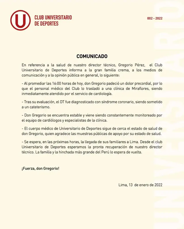 Universitario Gregorio Pérez