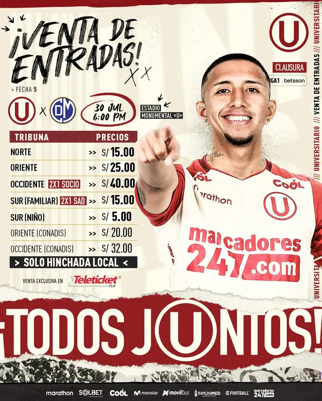 Precio de entradas Universitario vs. Municipal.