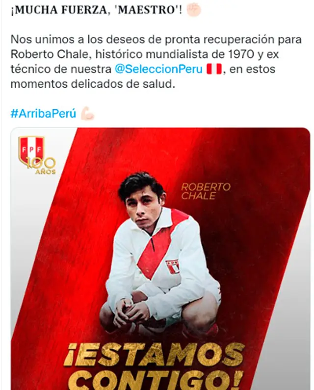 Selección Peruana apoya a Roberto Chale