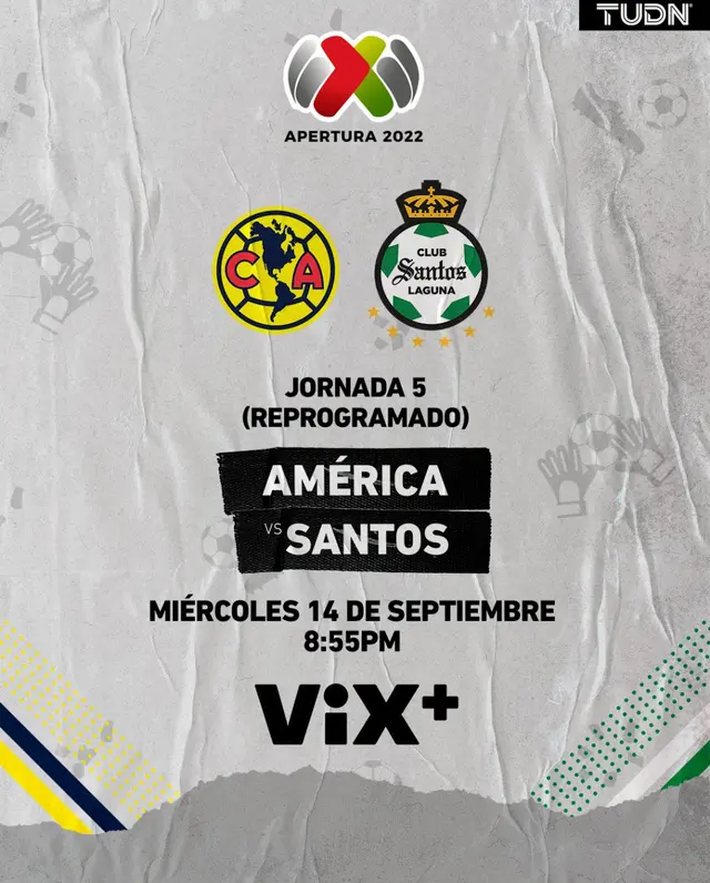 América vs. Santos Laguna vía TUDN.