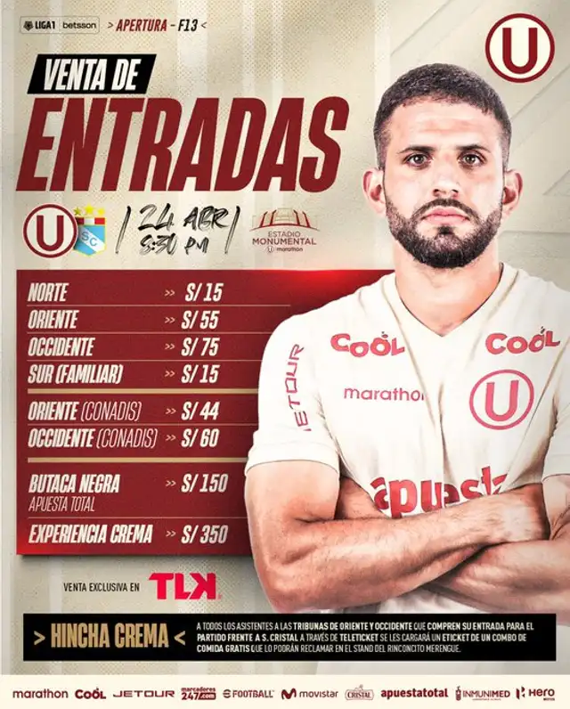 <strong>Entradas, Universitario vs Goiás</strong> 