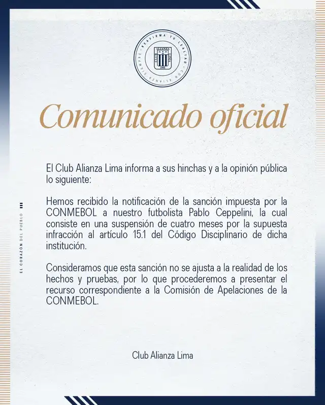 Alianza Lima se pronunció en redes sociales Alianza Lima se pronunció en redes sociales