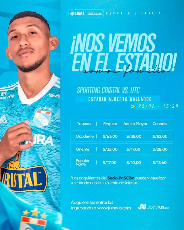 Sporting Cristal UTC dia hora y venta de entradas