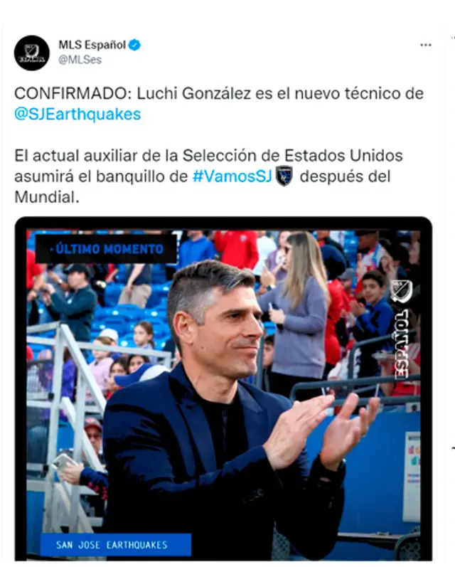 El peruano Luchi González es nuevo DT de SJ Eatrthquakes El peruano Luchi González es nuevo DT de SJ Eatrthquakes