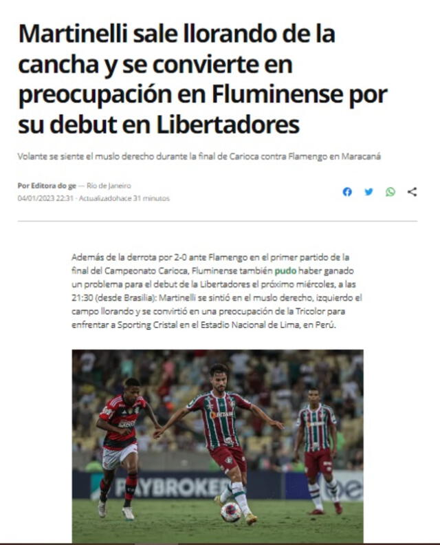 Christian Martinelli no llegaría ante Sporting Cristal.