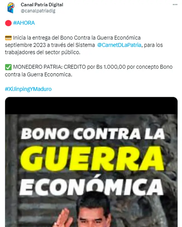 Bono Guerra económica