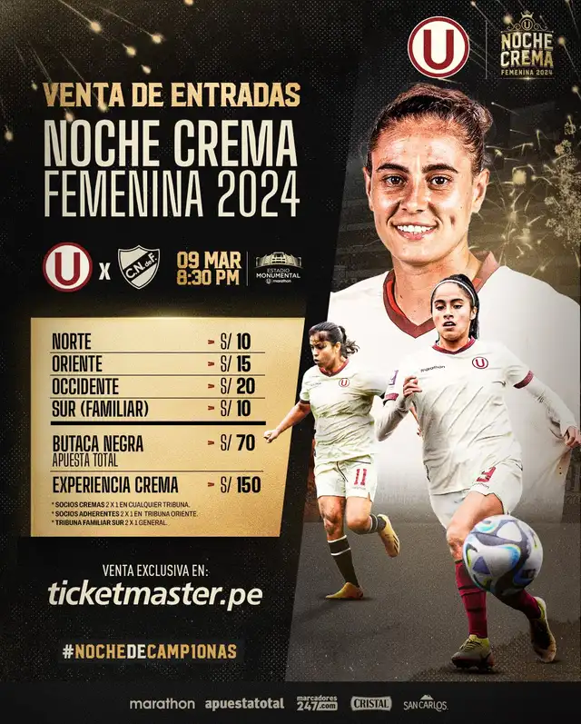 Universitario de Deportes, Noche Crema Femenina