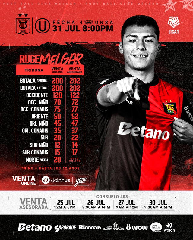 Melgar - entradas Melgar - entradas
