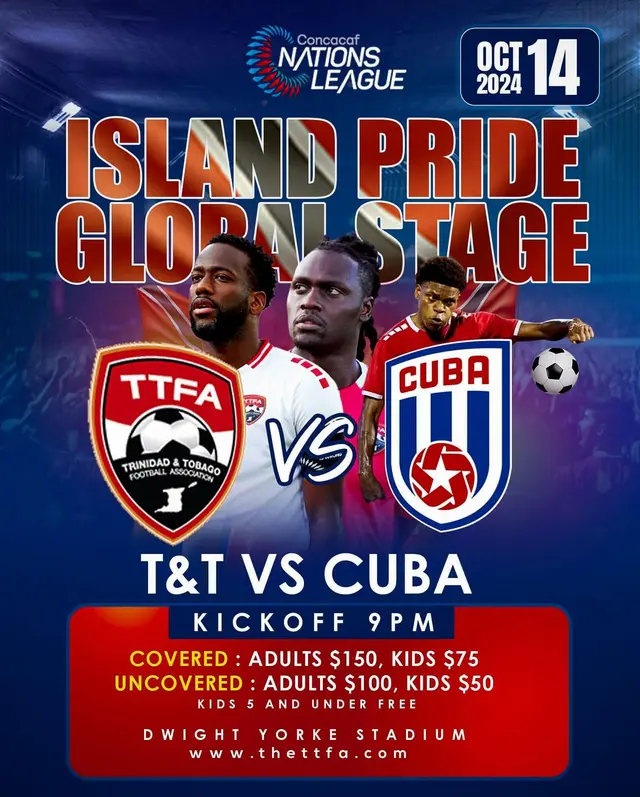  Costo de entradas: Trinidad y Tobago vs. Cuba. 