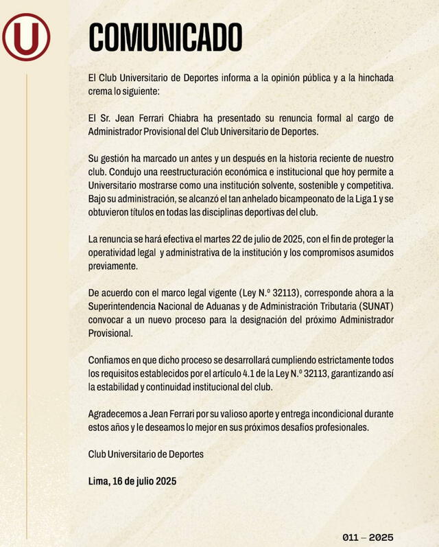 renuncia jean ferrari