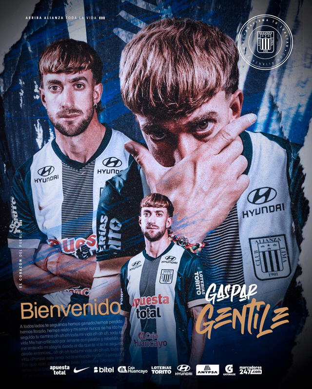 Gaspar Gentile fue el flamante fichaje de Alianza Lima para el Torneo Clausura y la Copa Sudamericana.   