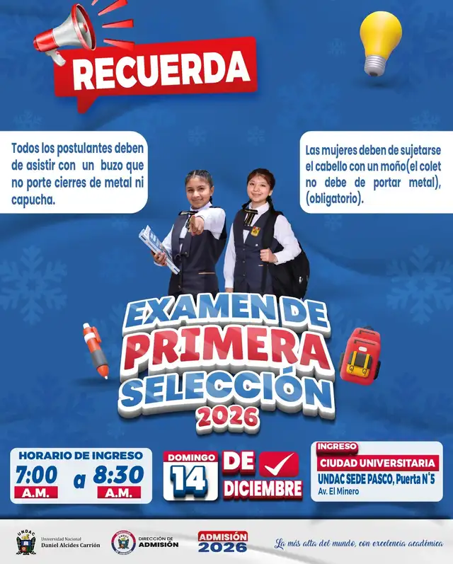 resultados examen primera selección undac resultados examen primera selección undac