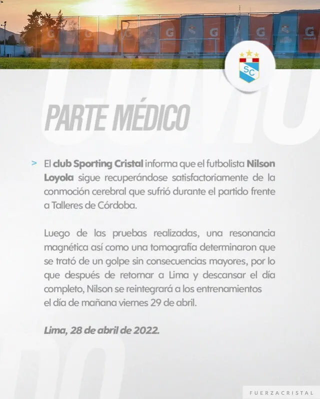 <strong>Parte de</strong> <strong>Sporting Cristal</strong>   