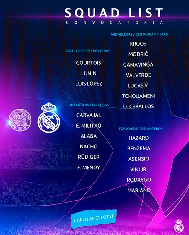 Real Madrid vs Celtic