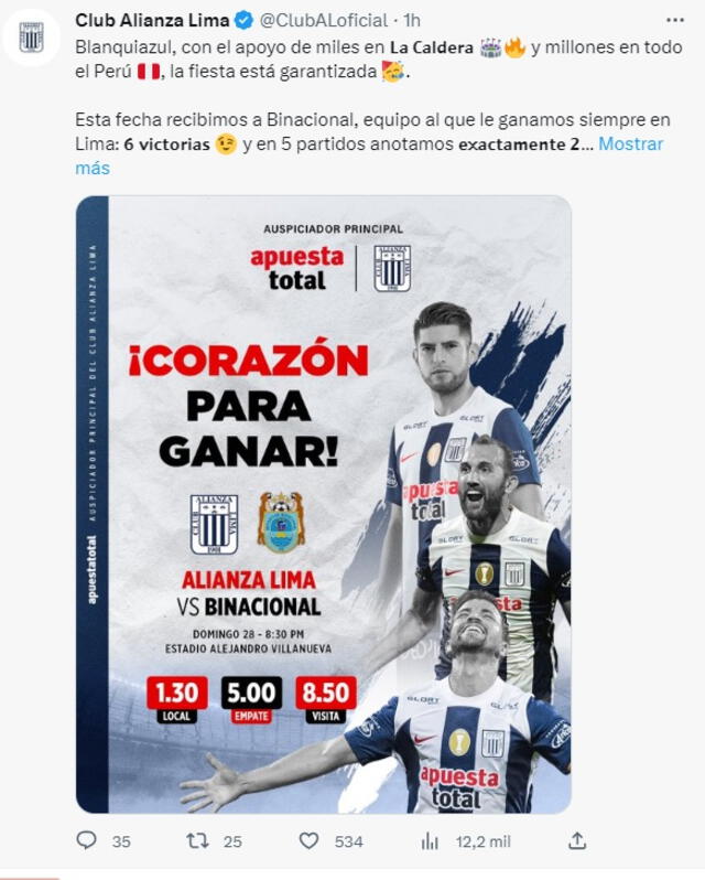 Alianza vs Binacional   