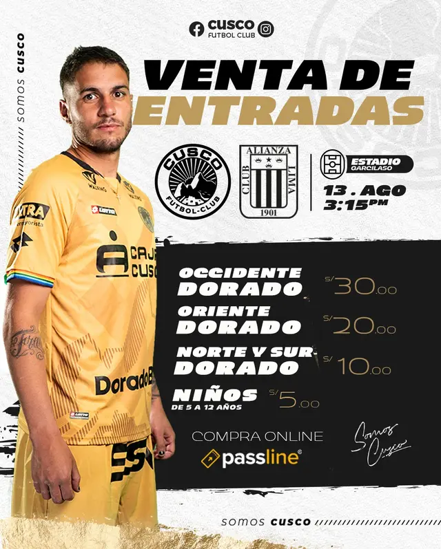 Alianza Lima vs Cusco FC precio de entradas