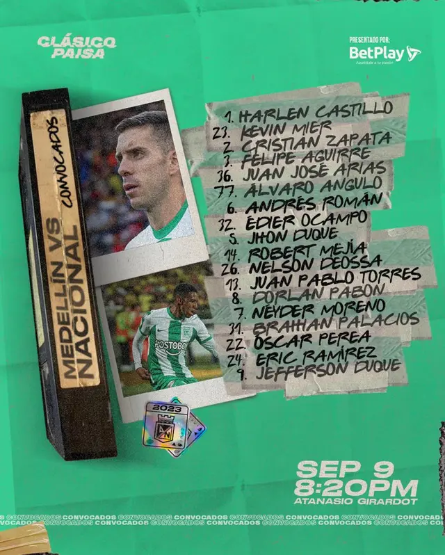 Atlético Nacional: convocados para el clásico